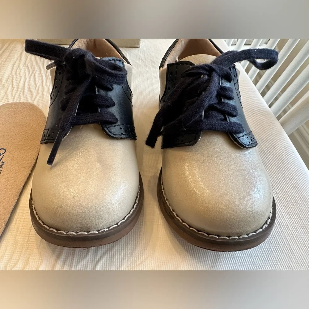 FootMates Size 7 Connor Ecru Royal Oxford Saddle Leather Dress Shoes - Picture 5 of 10